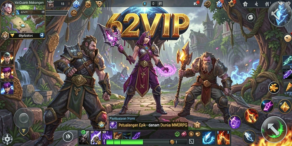 Gameplay seru dan grafis menakjubkan di 62VIP MMORPG.