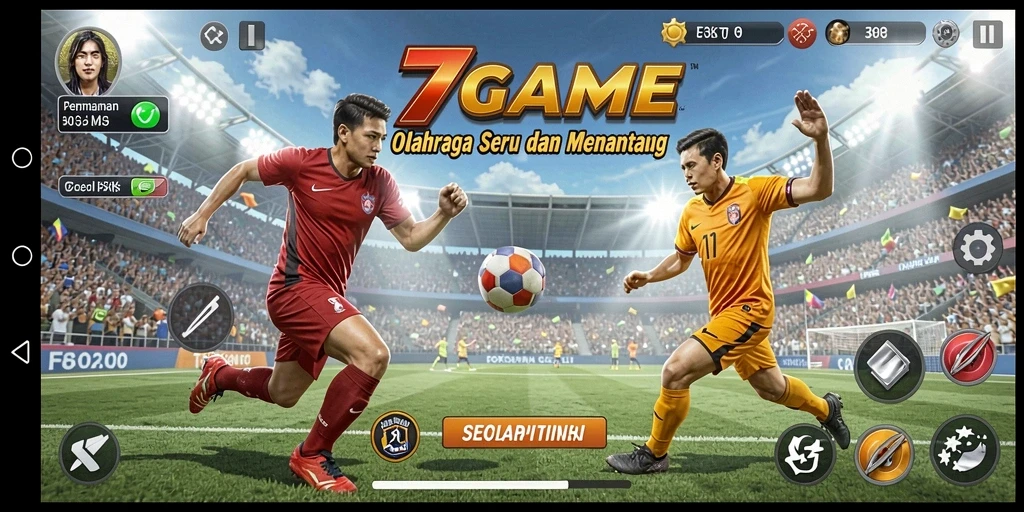 Tangkapan layar gameplay 7GAME yang menampilkan pertandingan seru.