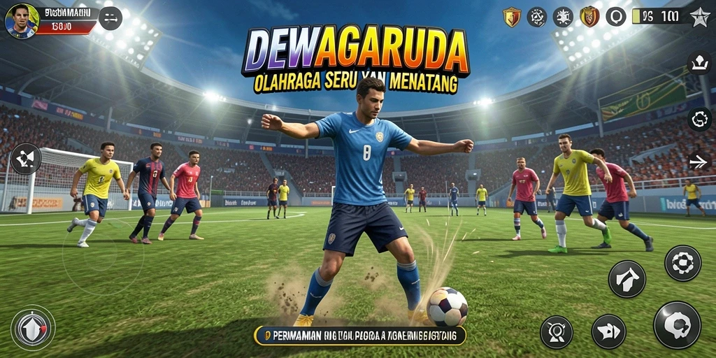 Screenshot gameplay DEWAGARUDA yang menunjukkan aksi seru di lapangan.