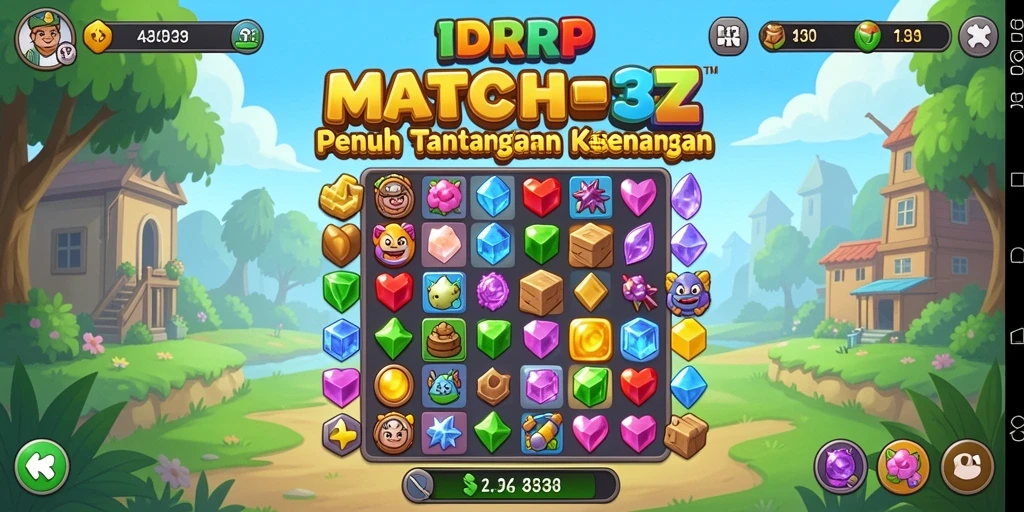 Tampilan gameplay IDRRP yang seru saat mencocokkan item.
