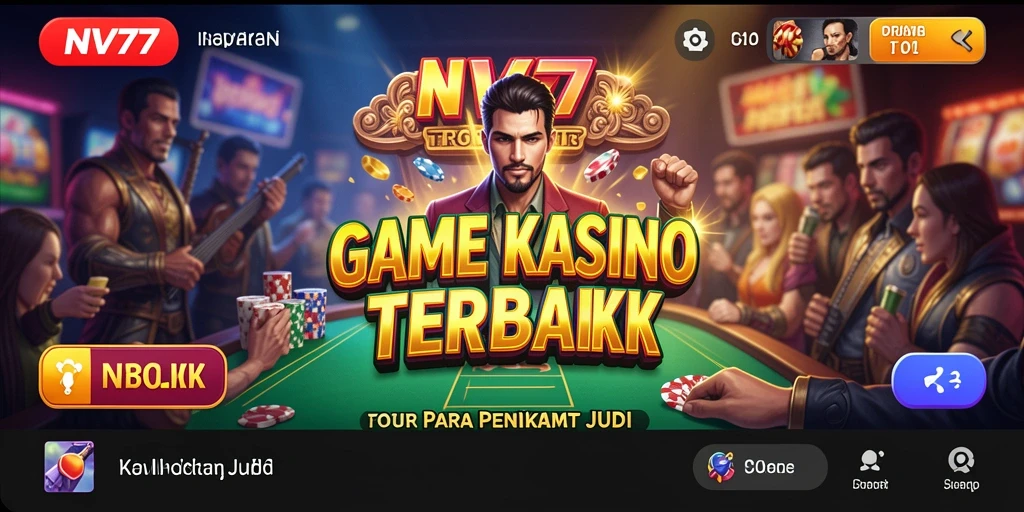 Tampilan menarik NV77 dengan gameplay kasino yang seru.