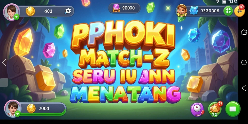 Tampilan gameplay PPHOKI dengan keseruan Match-3 yang penuh warna.