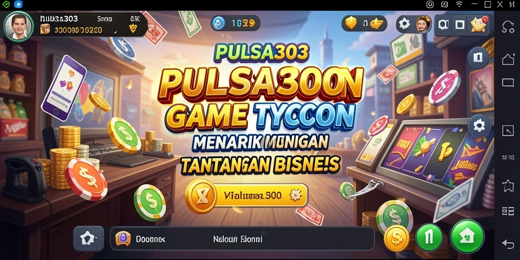 Screenshot PULSA303 menampilkan aksi seru dalam mengelola bisnis.