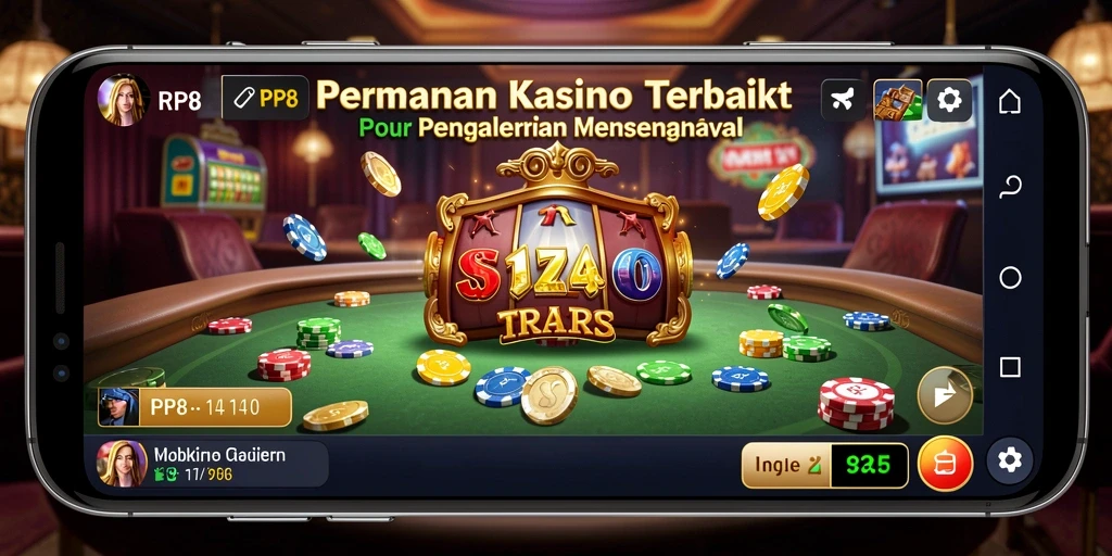 Screenshot menunjukkan gameplay seru dari RP8 dengan berbagai pilihan permainan Kasino.