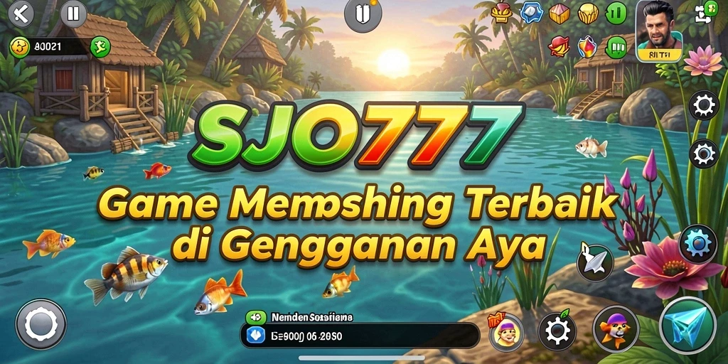 Screenshot SJO777 menampilkan pemain yang tengah asyik memancing di laut.