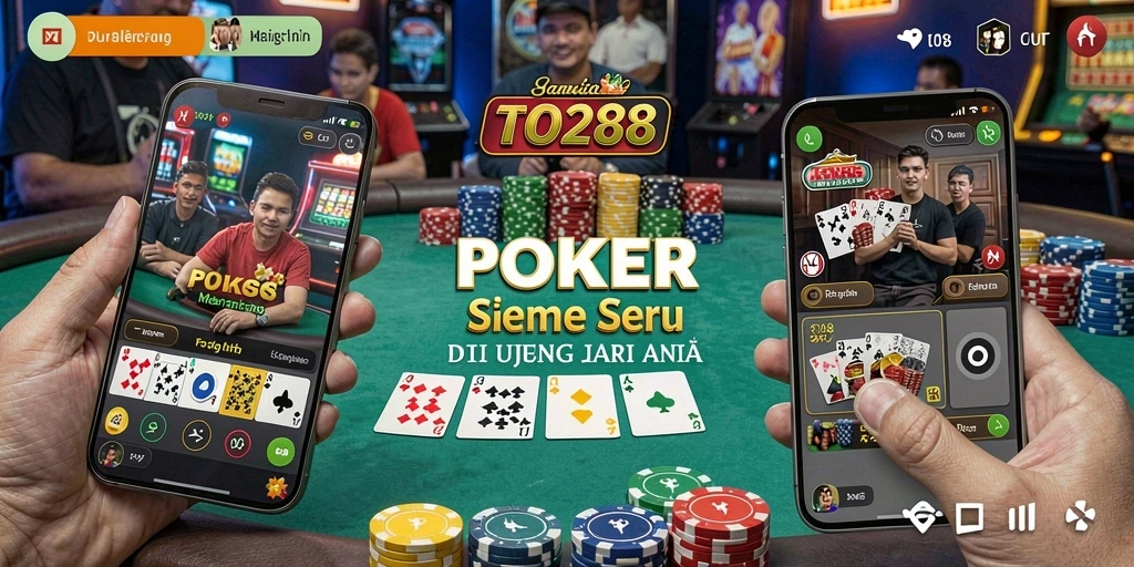 Screenshot utama TO288 menampilkan pemain yang asyik bermain poker.
