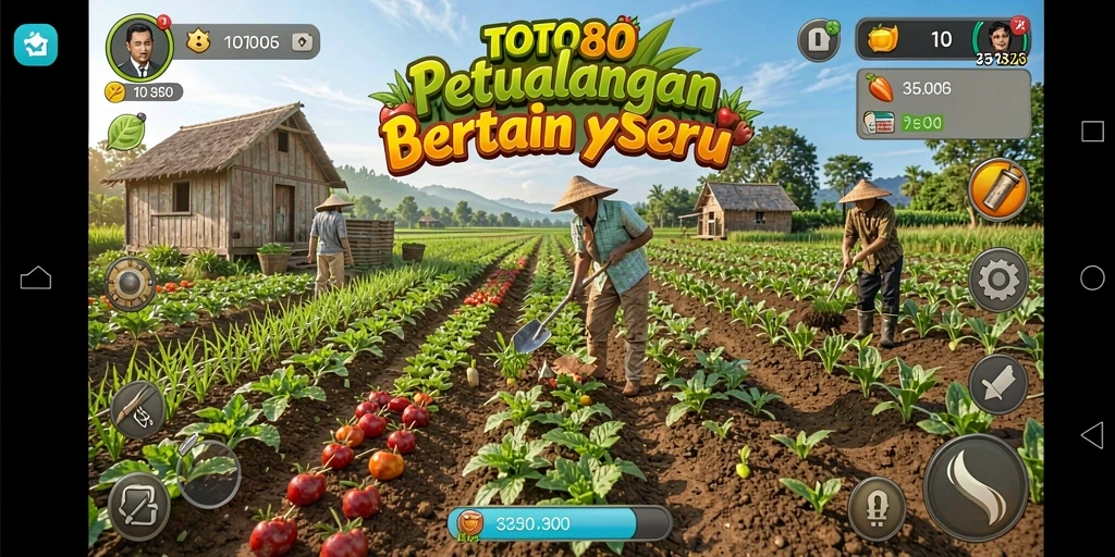 Tangkapan layar utama TOTO80 menggambarkan suasana bertani yang asri dan menawan.