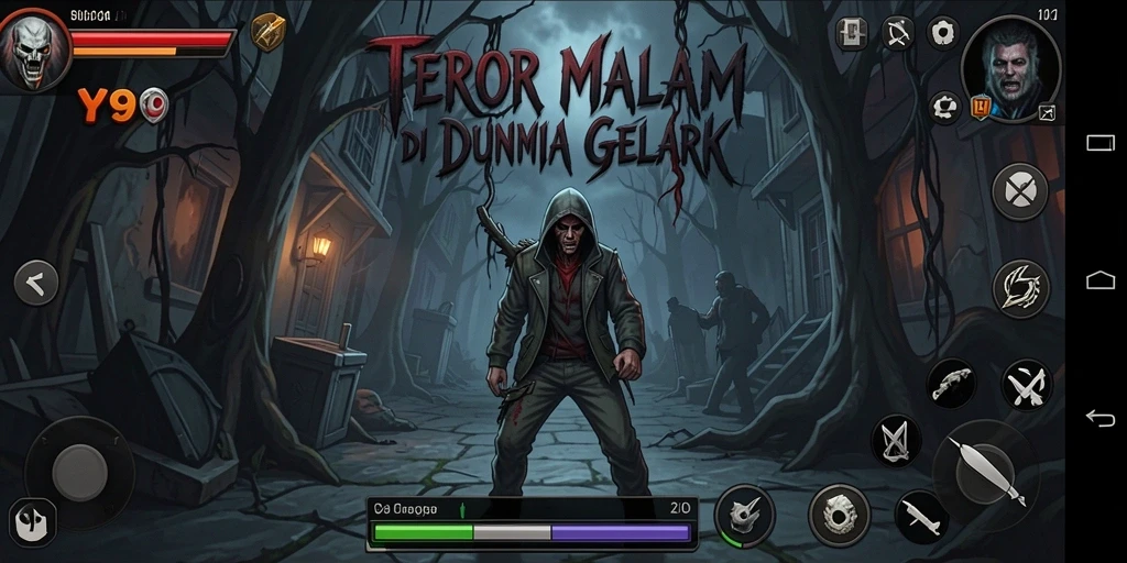 Tampilan menegangkan dari gameplay Y89 dengan efek suara yang menghantui.